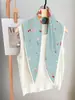 Bufanda Pequeña de Seda con Patrón de Rombos de Alta Gama Estilo Coreano Bufanda Fina de Sarga de Seda Artificial Bufanda de Cuello Estampada de Moda para Primavera y Otoño Transfronteriza