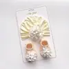 Sombrero de Bebé Primavera Verano Set de Calcetines Delgados 0-12 Meses Bebé Recién Nacido Elegante Princesa Flor de Gasa Sombrero Indio
