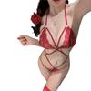 Lencería Sexy de Encaje Conjunto de Sujetador y Bragas de Tres Puntos Puro Deseo Lencería Sexy Estilo Abstinencia Juego de Cama