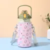 Funda de taza aislada de gran capacidad, funda para botella de agua de viaje al aire libre, correa cruzada, anti-quemaduras, anti-caídas, funda de taza aislada hecha de material de buceo