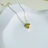 Collar de Acero de Titanio con Diamantes de Doble Anillo de Fila Única, Lujo Ligero, Versátil, Simple y de Gama Alta, Accesorios Versátiles, Estilo Caliente Transfronterizo