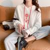 Suéter con capucha estilo chino rojo para mujer forro polar otoño e invierno Nuevo holgado moda nacional engrosado Año Nuevo abrigo top para hombres y mujeres