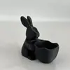 Nuevo producto transfronterizo: Adorno de conejo de Pascua impreso en 3D, lindo cuenco de dulces, decoración exquisita para escritorio y sala de estar