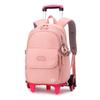 Mochila de Rodinhas Nova Chegada Peixe Natural para Alunos do Ensino Fundamental e Meninas Estilo Cor Sólida Grande Capacidade Mochila Removível