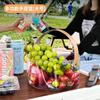 Cesta de Piquenique Passeio de Primavera ao Ar Livre Balde Transparente de Gelo para Frutas Ferramentas de Compras para Piquenique Cesta de Compras de Legumes da Moda Cesta de Mão