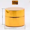Frascos de Crema Dorados en Stock con Sellos de Rosca, Disponibles en Varios Tamaños para Empaque de Cosméticos y Cremas, Soporta Logo Personalizado
