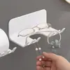 Suporte de Secador de Cabelo sem Furos Prateleira Suspensa para Banheiro Suporte de Secador Montado na Parede do Banheiro Artefato de Armazenamento