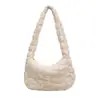 Bolsa Rellena de Plumas, Nuevo Estilo de Invierno, Moda Coreana de Nicho, Bolso Versátil Acolchado de Algodón, Bolso de Nube Plegado Cruzado