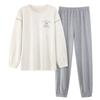 Pijama Caliente de Terciopelo para Hombre Otoño e Invierno de Manga Larga Casual con Forro de Felpa Engrosado Tallas Grandes