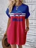 Vestido de Moda Nuevo de Verano para Mujer Sudadera Larga de Cuello Redondo de Equipo de la NFL 211 Vestido Elegante Europeo y Americano