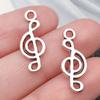 Instrumento musical de plata antiguo símbolo musical colgante retro aleación joyería colgante accesorios para pulsera collar llavero DIY