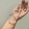 Corrente para Celular com Cristais Brancos e Pedras Diversas, Design Original Nicho Estilo Ins, Pingente de Pulseira de Pulso Etéreo