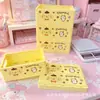 Caja organizadora de escritorio estilo japonés, con diseños de Cinnamoroll y Kuromi, mini caja de almacenamiento plegable, canasta para papelería y artículos varios