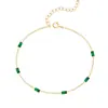 Pulsera de Plata Cuadrada de Diamante Esmeralda Simple y Elegante, Joyería de Alto Nivel de Lujo Ligero con Diseño Geométrico para Mujer, Accesorio Retro de Moda