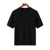 Verano Nuevo Casual Manga Corta Mezcla de Seda de Morera y Lana Camiseta de Cuello Redondo para Hombre Tejido de Manga Media Tops para Hombre Venta al por Mayor