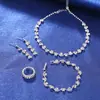 Collar, Pendientes y Pulsera de Novia Más Vendidos en Europa y América, Juego de Cuatro Piezas, Accesorios de Moda de Alta Gama para Cenas, Venta al por Mayor