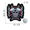 Parche de tela bordado de calavera con adhesivo trasero bordado estilo punk de locomotora europea y americana cabeza de fantasma accesorios para ropa parche DIY de personalidad