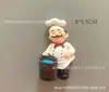 Ímã de Geladeira de Resina de Chefe Gordo de Desenho Animado Criativo Estilo Europeu Chefe Ocidental Adesivo Magnético 3D Decoração de Geladeira Atacado