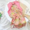 Cheongsam de verano para niñas, falda Hanfu mejorada para niñas, vestido estilo chino, ropa infantil estilo occidental
