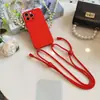 Para iPhone16 funda de teléfono móvil con cordón iPhone13 funda protectora 12 anticaída Apple 14 funda de teléfono móvil con cordón