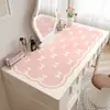 Alfombrilla para tocador con un toque de lujo ligero y alta gama, Alfombrilla de escritorio para protección de maquillaje, Paño de escritorio impermeable de cuero para dormitorios universitarios