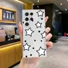 Funda Transparente Simple de Estrellas Negras y Blancas Tres Estrellas para Teléfono Adecuada para S22Ultra Funda Fina Suave Cubierta Protectora Venta al por Mayor