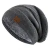 Chapéu de Tricô Casual Novo Fs Etiqueta de Clipe Outono e Inverno Masculino para Exterior à Prova de Vento e Frio Chapéu Quente com Forro de Lã Proteção para Orelhas Chapéu de Gorro