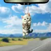 Colgantes de coche acrílicos planos nuevos y lindos de dos gatitos transfronterizos
