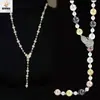 Cadena de suéter de perlas de moda de lujo ligero, versátil, de alta gama, collar largo de otoño e invierno, accesorios de ropa para mujer, joyería al por mayor