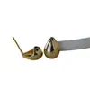 Pendientes de Plata de Ley S925 con Forma de Frijol Dorado Pequeño, Redondo y Brillante, para Mujer, Estilo Ins de Moda