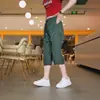 Pantalones Cortos Jacquard de Seda de Hielo de Origen Transfronterizo Hasta la Rodilla para Hombre, Pantalones de Verano Casuales Elásticos Sueltos Rectos, Estilo de Verano para Hombre
