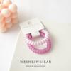 Paquete de 2 Anillos para el Cabello de Color Caramelo Súper Dulce, Transparentes, Mate, Tipo Cable de Teléfono, Pulsera Simple sin Marcas, Accesorios Coreanos para el Cabello de Temperamento