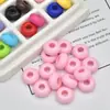Cuentas Acrílicas de Agujero Grande de 14 mm Color Sólido Cuentas de Rueda Cuentas Espaciadoras Cuentas para Hilo Pulsera DIY Goma para el Cabello Tejido Accesorios para Joyería