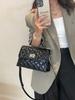 Bolso de Hombro de Cuero de Vaca con Cera de Aceite para Mujer, Cuadros Acolchados Elegante, Moderno y Sencillo para Mujer, Funda de Cuero Práctica para Compras