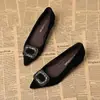 Comercio Exterior Transfronterizo Gamuza Francesa Punta Fina Corte Bajo Zapatos de Mujer Moda Otoño Tacones Altos Cómodos Rhinestone Stiletto Zapatos de Salón Mujer