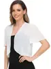 2022 Verão Europeu e Americano Amazon Novo Cardigã de Chiffon Manga Curta Top Jaqueta para Mulheres