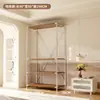 Perchero de pie para dormitorio, armario abierto estilo vintage, closet de metal, estante de almacenamiento para ropa de segunda mano