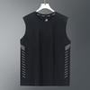 Colete Masculino da Moda em Seda Gelo de Secagem Rápida de Manga Curta, Camiseta Masculina de Verão Fina Solta Tamanho Grande