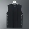 Chaleco sin mangas de cuello redondo para hombre, Chaleco de seda helada para correr en verano, Chaleco deportivo con sensación de hielo, Camiseta sin mangas de secado rápido