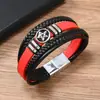 Nuevos Productos Transfronterizos Estilo Retro Europeo y Americano Varios Listos para Usar Estrella de Cinco Puntas Moda Versátil Multicapa Hechos a Mano Pulseras para Hombre