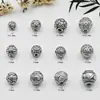 Cuentas Redondas de Plata Pura 999 con Caracteres de Bendición, Monedas para Atraer Riqueza, Cuentas Sueltas, Pulsera de Cuerda Trenzada DIY, Accesorios para Joyería, Cuentas