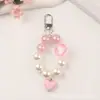 Nuevo Colgante Llavero de Coche Corazón de Perla, Accesorios de Cuentas Frescos y Coloridos, Funda para Auriculares, Decoración de Funda para Teléfono