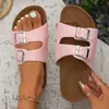 Sandalias de Hebilla de Suela Suave Estilo Nuevo Verano 2026 Transfronterizas con Lentejuelas de Doble Fila, Tallas 35-44, Pantuflas de Moda