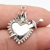 27x19mm 2,8g Prata Antiga Espada Gótica Pingente Coração Inserto Acessórios de Liga de Zinco DIY Item Quente Transfronteiriço
