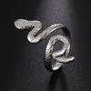 Anillo de serpiente de moda que combina con todo, diseño de nicho femenino, personalizado, abierto, de acero inoxidable, para el dedo índice, anillo sinuoso con forma de serpiente de celebridad de Internet.