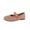 Zapatos de Mujer Retro Estilo Francés de Boca Baja, Primavera 2026, Perfectos para Combinar con Faldas, Zapatos Mary Jane Planos Amarillos de Suela Suave, Impresionantes y Hermosos