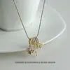 Collar con Colgante de Cruz de Circonita Súper Brillante Estilo Dulce-Cool Versátil Moda Vintage Cadena Sencilla para Clavícula para Mujeres