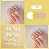 J-219 beige cara sonriente uñas de los pies transfronterizas uñas postizas usando stickers para uñas acabado 24 piezas al por mayor