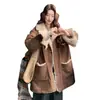 Invierno 2025 Nuevo Estilo Rejuvenecedor Versátil Cómodo Agradable a la Piel Casual Moda Mejorador de Calidad Abrigo Corto Tendencia
