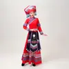 Guangxi 3 de Marzo Trajes de Minorías Étnicas Trajes Zhuang Trajes Yao Yi Miao Adulto Femenino Trajes de Baile Baise Falda Larga